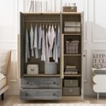 Wardrobe with Rattan Cabinet Doors