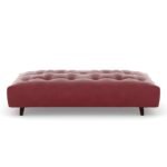 Baxton Leather Ottoman In Burgendy
