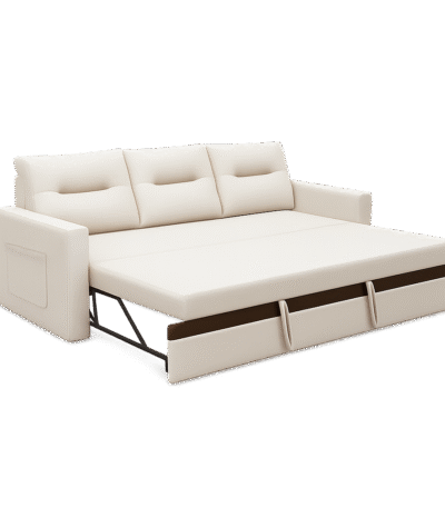 Boston Lounge 3 Seater Sofa Cum Bed With Side Pockets In Solid Wood