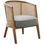 Scandinavian Rattan Chair in Solid Wood