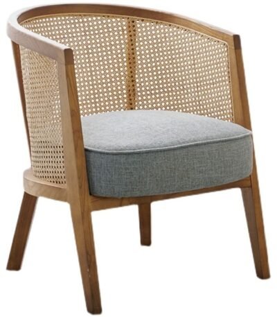 Scandinavian Rattan Chair in Solid Wood