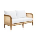 Alan Rattan Arm Chair Two Seater In Solid Wood