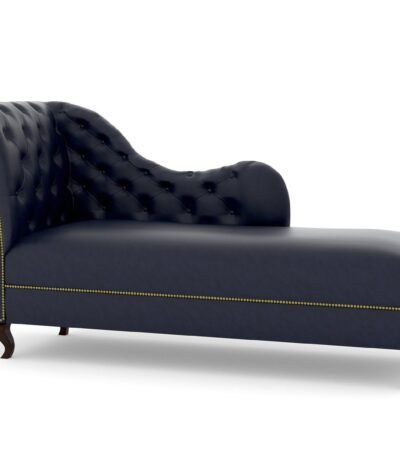 Chesterfield Leather Lounge In Blue (Genuine Leather)