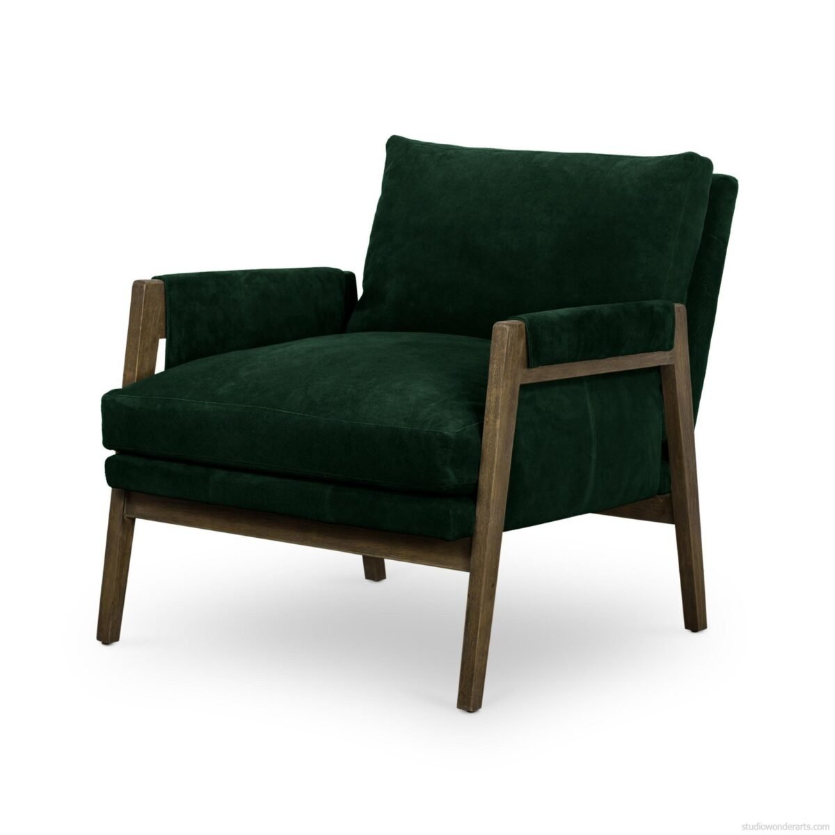 Harold Classic Club Accent Chair in Solid Wood