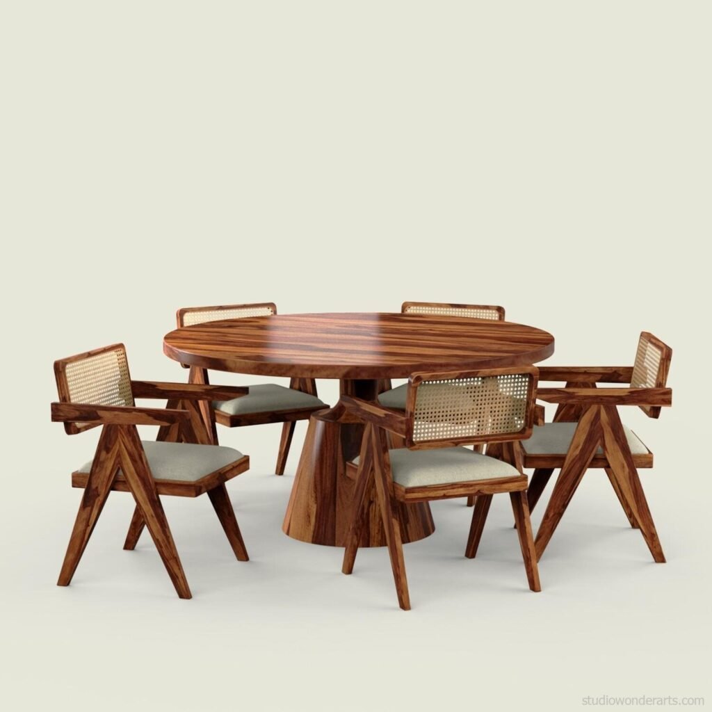 Standridge Solid Wood Pedestal Round Dining Set