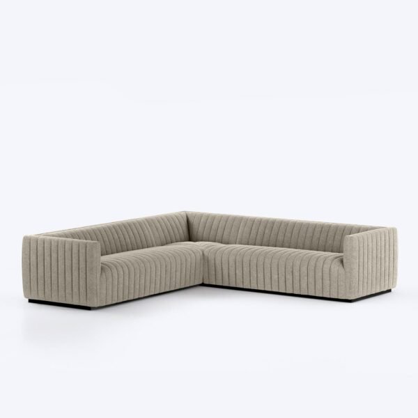 Yorke Slop L Shape Sofa Set in White Ash