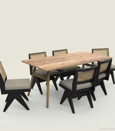 Dining Set in Natural Wood