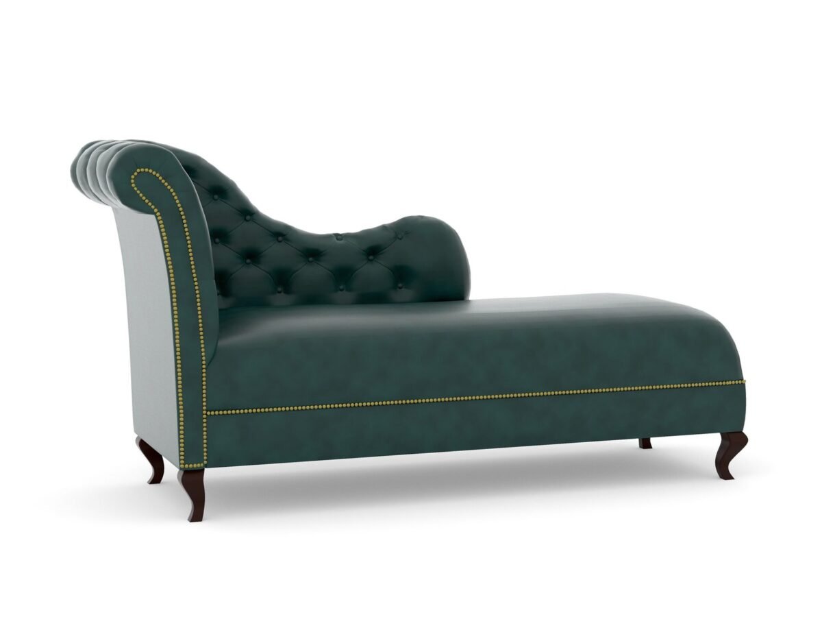 Chesterfield Leather Lounge In Green (Genuine Leather)
