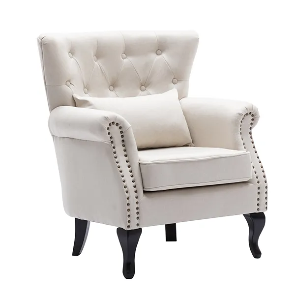 Louis Sofa Armchair in White Leatherette