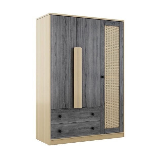 Rattan Storage Cabinet Armoire Wardrobe with Rattan Cabinet Doors