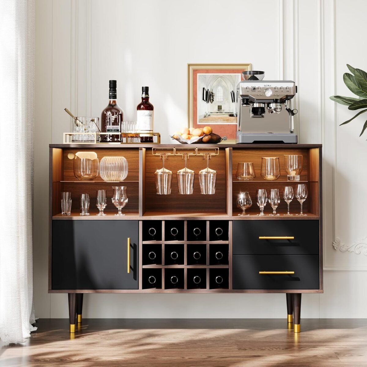 Luxury Svimi Bar Cabinet 47 inch in Wallnut