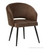 Luxury Canas Upholstered Dining Chair In Brown Colour