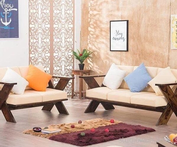 New Roland 3/4/5 Sheesham Solid Wood Sofa Set