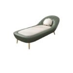 Zara Faux Leather Chaise Lounge in Green