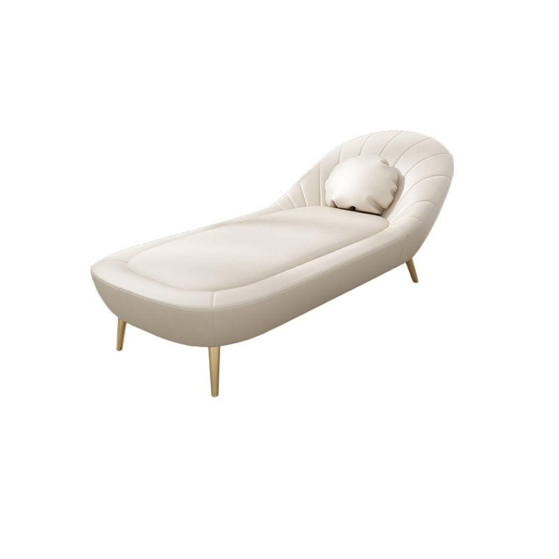 Zara Faux Leather Chaise Lounge in Beige
