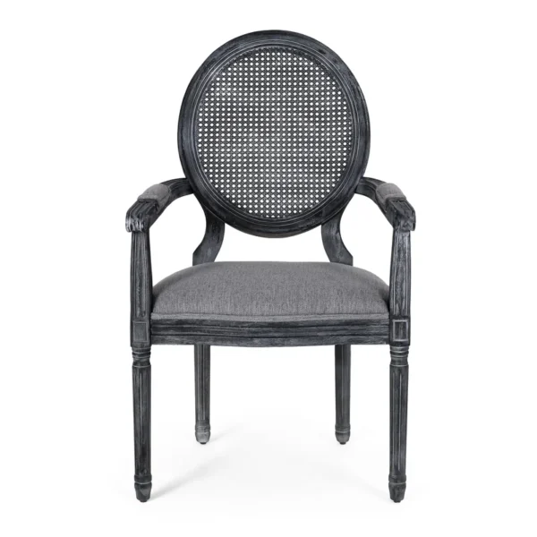 Bold Esaie King Louis Rattan Back Arm Chair