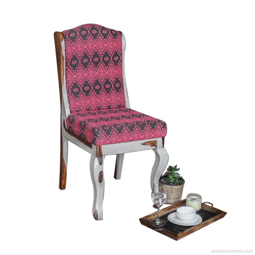 Uther Solid Wood Dining Chair with Upholstery