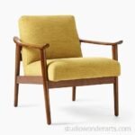 Mid Century Solid Wood Armchair