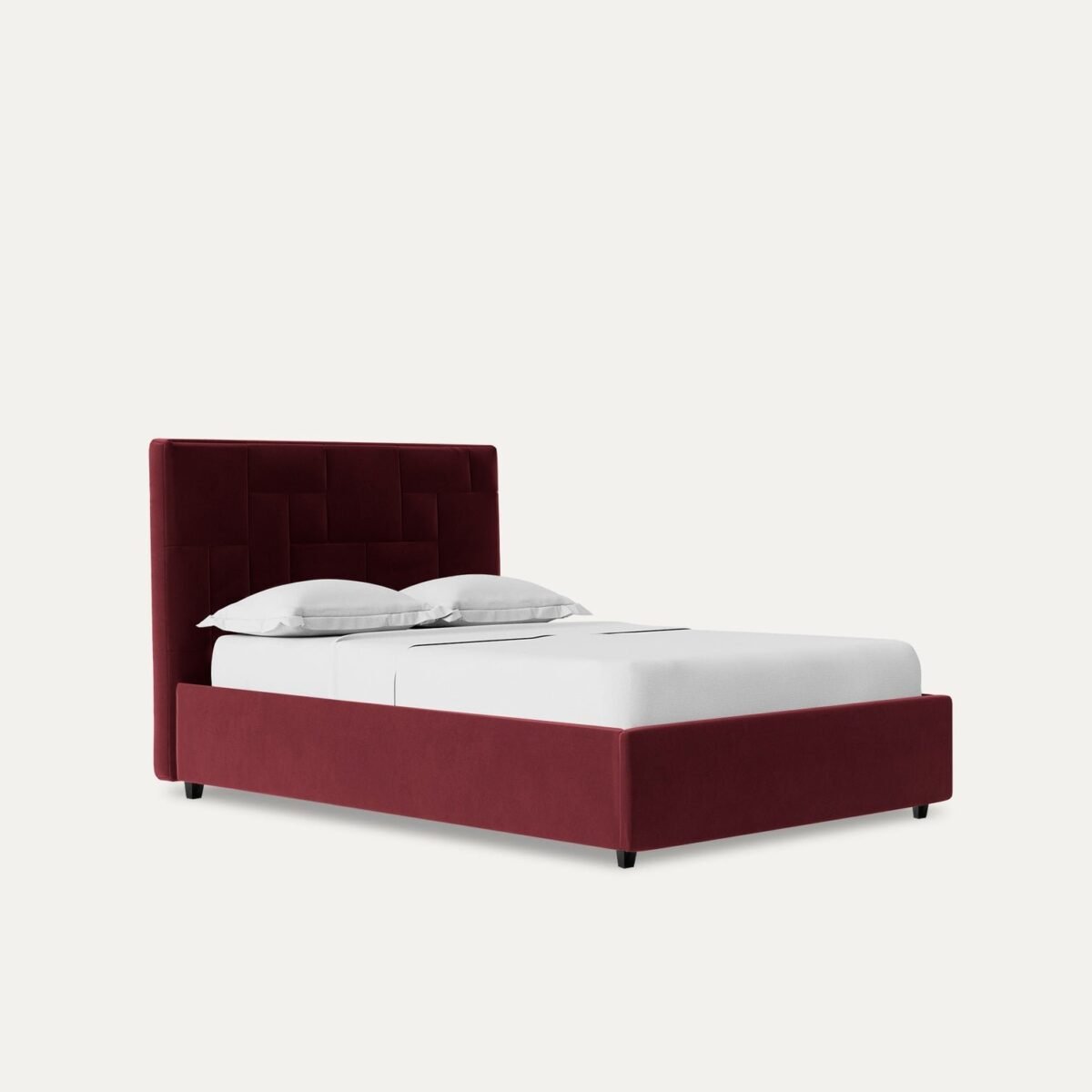 Marbelo High Back Bed in Maroon Upholstery With Hydraulics