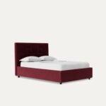 Marbelo High Back Bed in Maroon Upholstery With Hydraulics