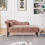 Jawone Upholstered Chaise Lounge 60.5" in Solid Wood