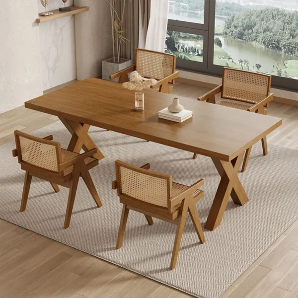 Nayonika Rectangular Dining Set in Solid Wood