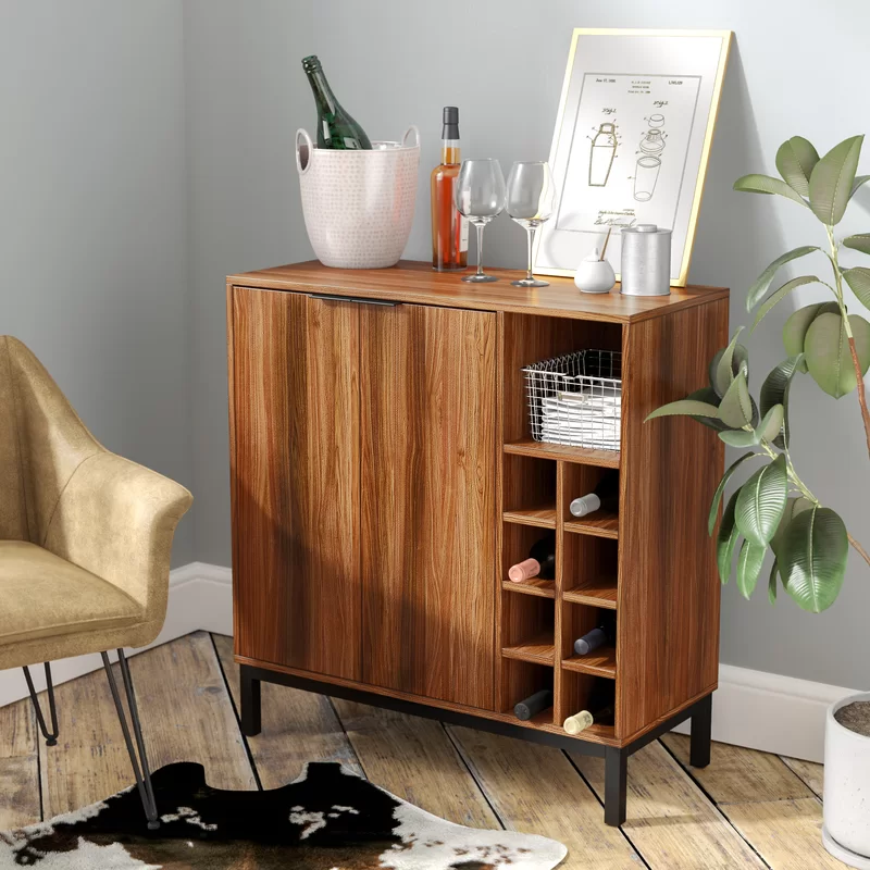 Luxury Orion Bar Cabinet - 34" in Provisional Teak
