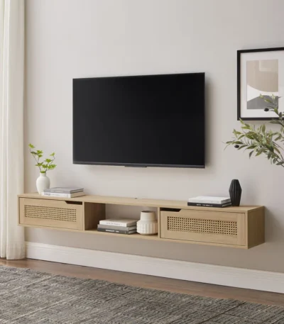 Elegant Rattan Media Console Tv Unit