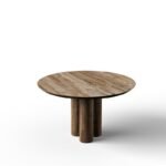 3 Pillar Round Pedestal Dining Table In Solid Wood