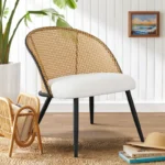 Rattan Upholstered Accent Chair