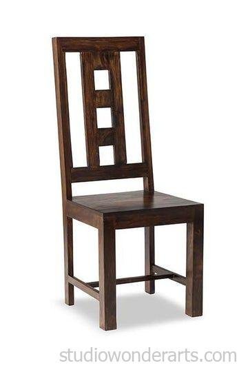 Straight Cube Solid Wood Dining Chair