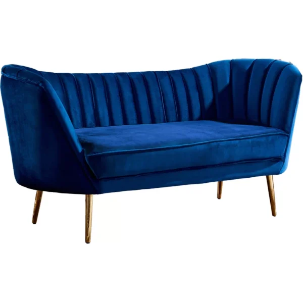 Tiberius Attractive Blue Upholstered 2 Seater Sofa - 65 Inch