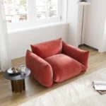 Toupin Red 50.39'' Luxury Upholstered Sofa Single