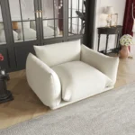 Toupin White Luxury Upholstered Single Sofa