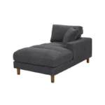 Andies Grey Upholstered Chaise Lounge in Solid Wood