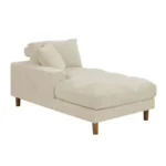 Andies White Upholstered Chaise Lounge in Solid Wood