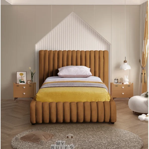 Saddle Velvet Deep Tufting Upholstered Bed With Storage
