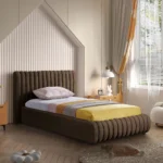 Brown Velvet Deep Tufting Upholstered Bed With Storage