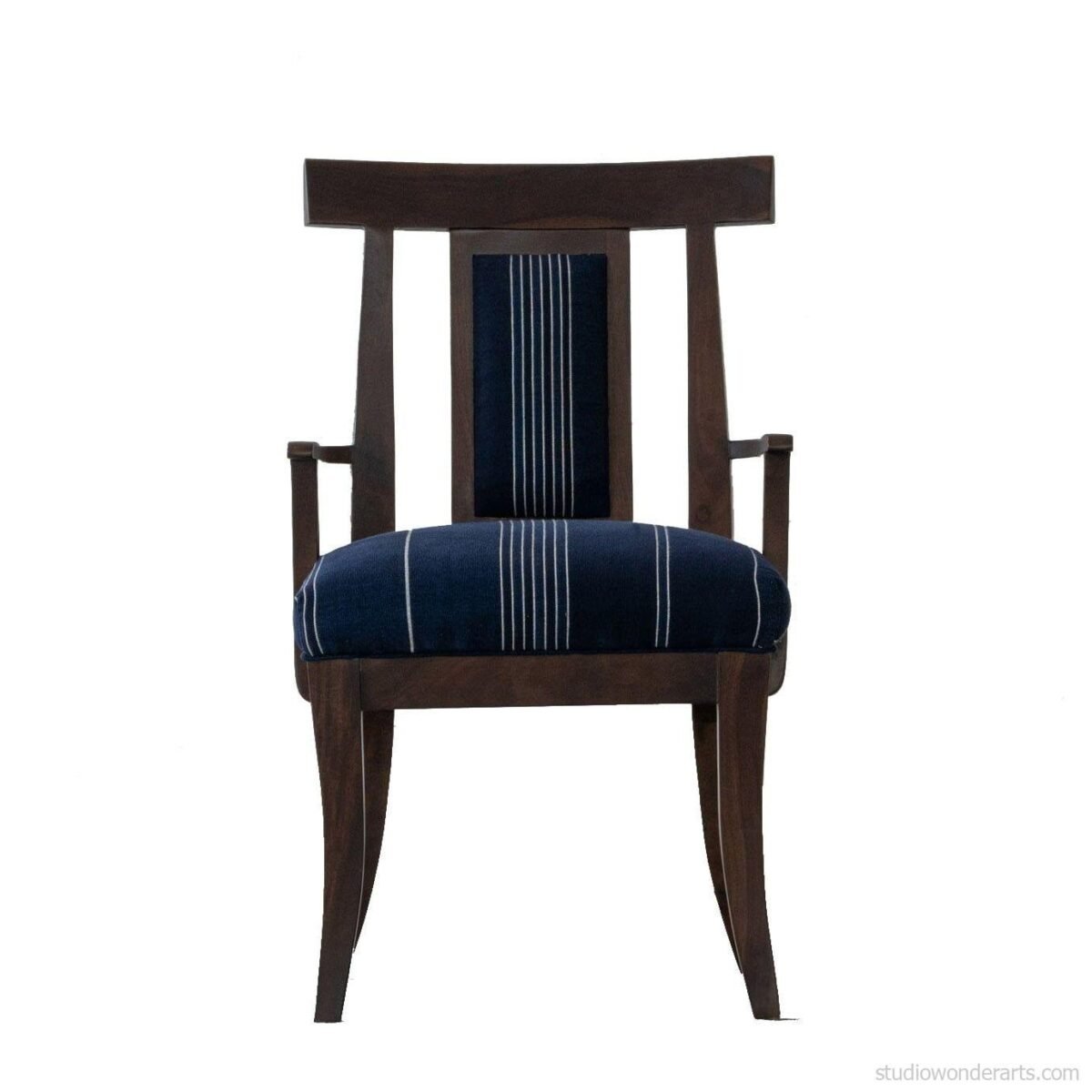 Arcade Solid Wood Dining Chair with Arm in Blue