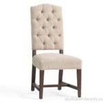 Stuffed Buttoned Solid Dining Chair