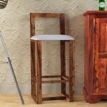 Avian 41" Solid Wood Bar Stool In Teak Finish