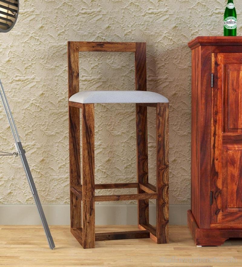 Avian 41" Solid Wood Bar Stool In Teak Finish