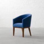 Berlin Blue Upholstery Solid Wood Armchair