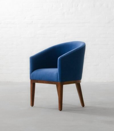 Berlin Blue Upholstery Solid Wood Armchair