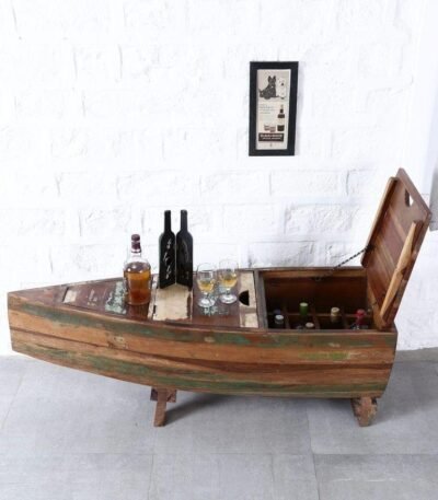 Bessemer Solid Wood Boat Bar Cabinet