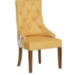 Charming Chesterfield Dining Chair In Yellow Colour