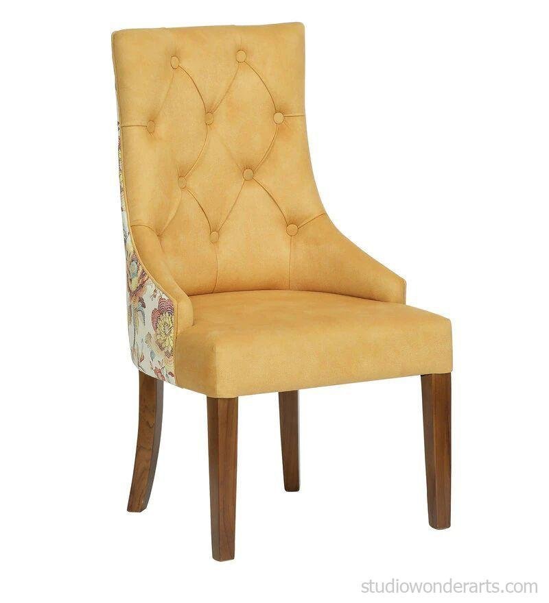 Charming Chesterfield Dining Chair In Yellow Colour