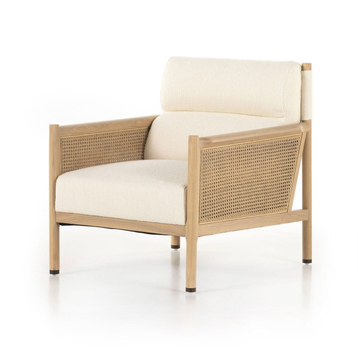 Rattan Scandinavian Arm Chair In Solid Wood