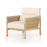 Rattan Scandinavian Arm Chair In Solid Wood