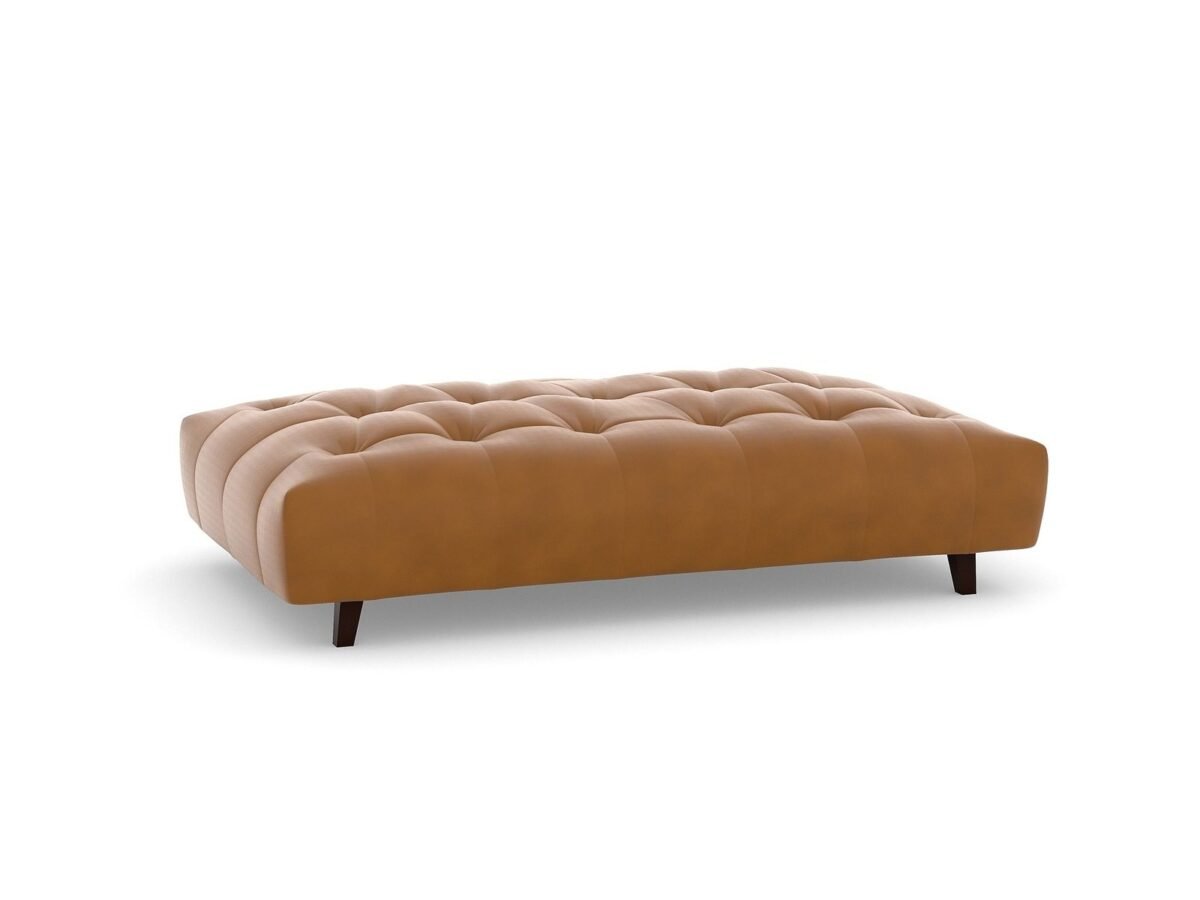Baxton Leather Ottoman In Tan Brown